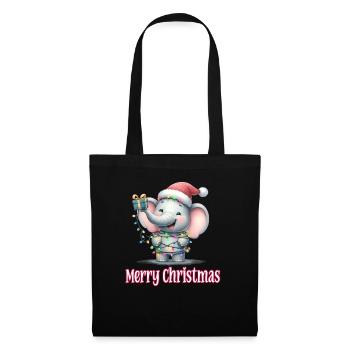 Little Elephant Christmas Hat Merry Christmas - Tote Bag - black - Front