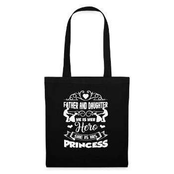 Father And Daughter Hero And Princess - Tote Bag - black - Front