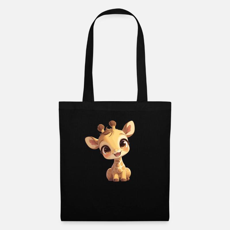 Giraffen Giraffe - Stoffbeutel - Schwarz