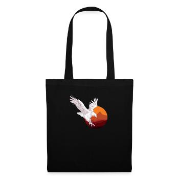 Aigle avec fond de coucher de soleil Aigle avec - Sac en tissu - noir - Devant