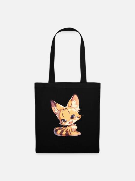Servale Serval - Stoffbeutel - Schwarz
