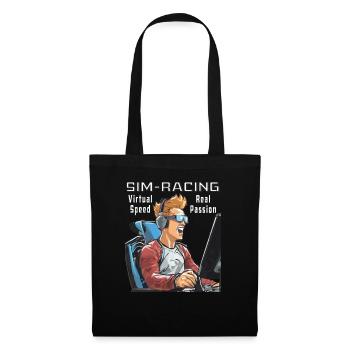 SIM RACING Virtual Speed, Real Passion - Stoffbeutel - Schwarz - Vorne