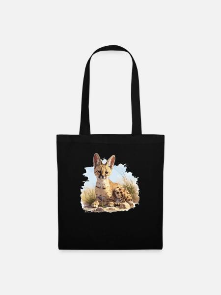 Servale Serval - Stoffbeutel - Schwarz