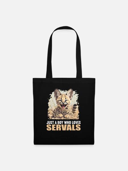 Servale Serval - Stoffbeutel - Schwarz