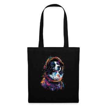 Border Collie - Stoffbeutel - Schwarz - Vorne