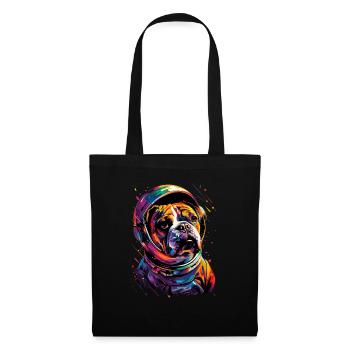 Englische Bulldogge - Stoffbeutel - Schwarz - Vorne