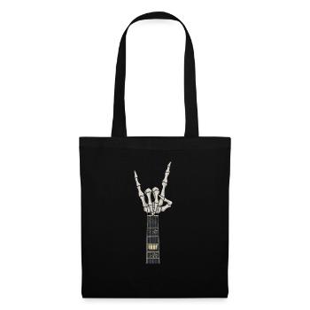 Squelette Guitariste Joueur Bones Guitariste Musicien - Sac en tissu - noir - Devant