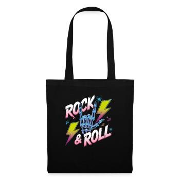 Squelette Guitariste Joueur Bones Guitariste Musicien - Sac en tissu - noir - Devant