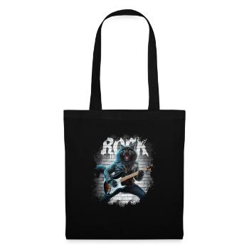 Rock and Roll Cat Guitarist for men-women & kids - Stoffbeutel - Schwarz - Vorne