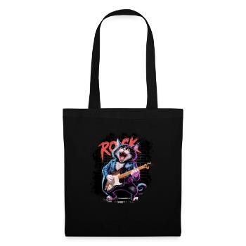 Rock and Roll Cat Guitarist for men-women & kids - Stoffbeutel - Schwarz - Vorne