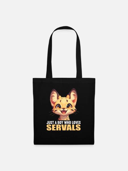 Servale Serval - Stoffbeutel - Schwarz