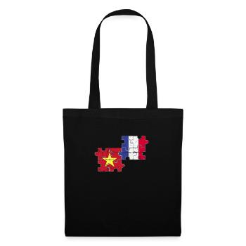 Vietnam France Vintage Flag Vietnamese - Tote Bag - black - Front