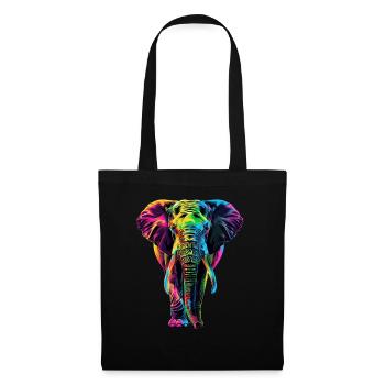 Elefant - Stoffbeutel - Schwarz - Vorne