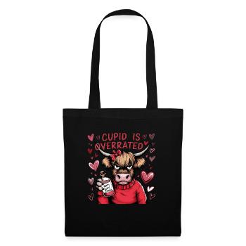 Célibataire Saint-Valentin Amour Cupidon Drôle Dicton - Sac en tissu - noir - Devant