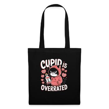 Célibataire Saint-Valentin Amour Cupidon Drôle Dicton - Sac en tissu - noir - Devant