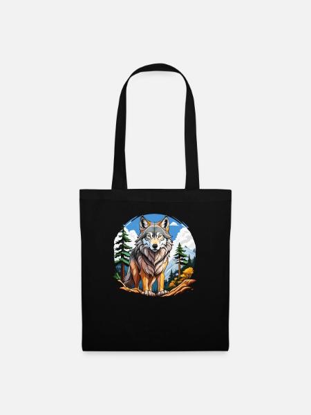 WOLF WALD - Stoffbeutel - Schwarz