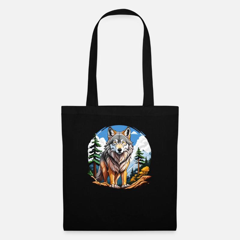 WOLF WALD - Stoffbeutel - Schwarz