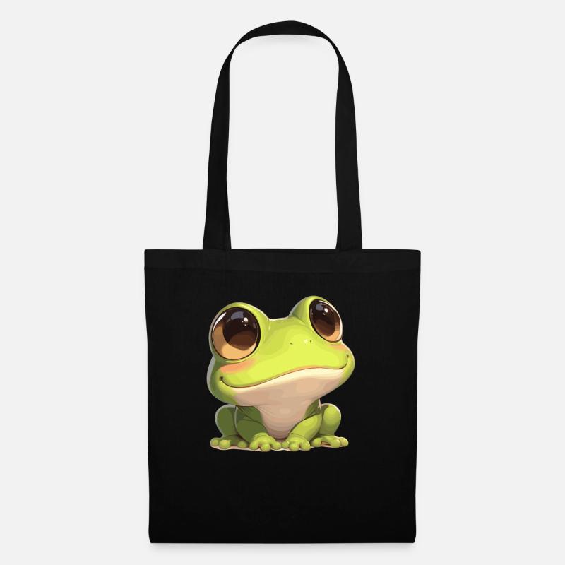 Frosch Frösche - Stoffbeutel - Schwarz