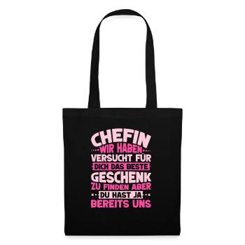 Stolzer Chefin Von Tollen Mitarbeitern Kollege - Stoffbeutel - Schwarz - Vorne