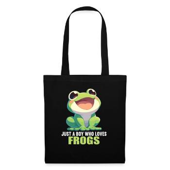 Frosch Frösche - Stoffbeutel - Schwarz - Vorne