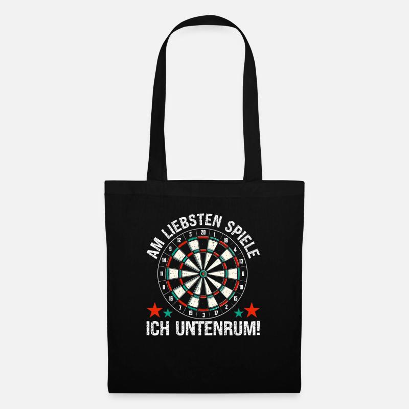Darten Dartspieler Dartscheibe Dartpfeil Dartboard - Stoffbeutel - Schwarz