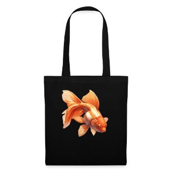 poisson rouge - Sac en tissu - noir - Devant