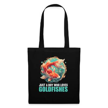 poisson rouge - Sac en tissu - noir - Devant