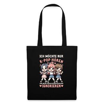K-Pop Koreanischer Musik Kpop Fans Kdrama - Stoffbeutel - Schwarz - Vorne