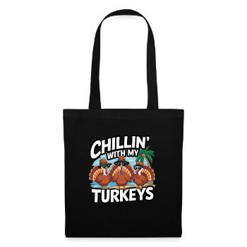 Dinde drôle de Thanksgiving - Sac en tissu - noir - Devant