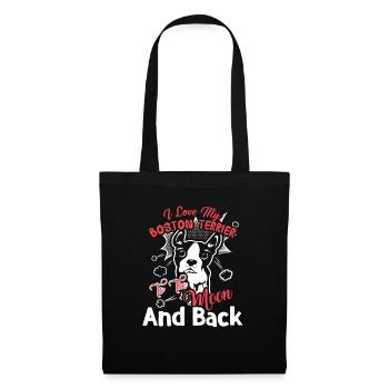 I Love My Boston Terrier To The Moon And Back - Tote Bag - black - Front