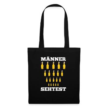 Bier Männer Sehtest Bier Spruch - Stoffbeutel - Schwarz - Vorne