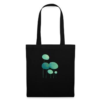 Blätter mit Tautropfen Feuilles avec gouttes de rosée - Sac en tissu - noir - Devant