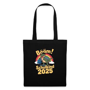 Schulkind 2025 Einschulung Schulanfang - Stoffbeutel - Schwarz - Vorne