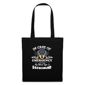My Blood Type Is Dachshund - Tote Bag - black - Front