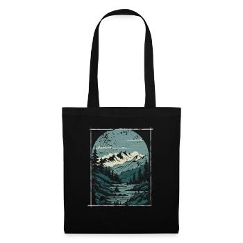 Retro Mountains - Vélo de randonnée en montagne - Sac en tissu - noir - Devant