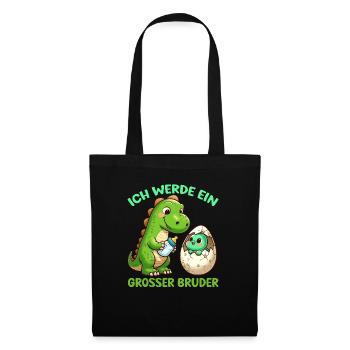 Je vais être grand frère dinosaure nouveau frère - Sac en tissu - noir - Devant