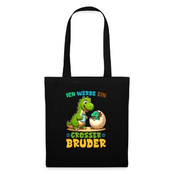 Je vais être grand frère dinosaure nouveau frère - Sac en tissu - noir - Devant