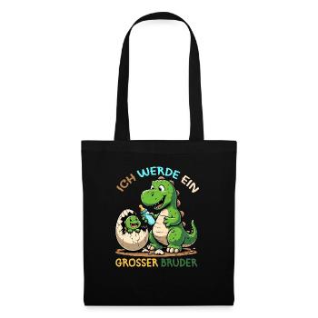 Je vais être grand frère dinosaure nouveau frère - Sac en tissu - noir - Devant