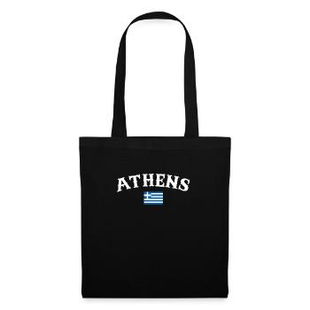 Athènes Grèce Drapeau grec Grec - Sac en tissu - noir - Devant
