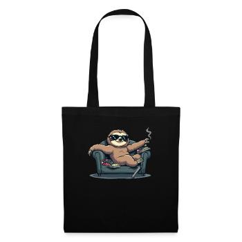 Faultier Mit Sonnenbrille - Stoffbeutel - Schwarz - Vorne