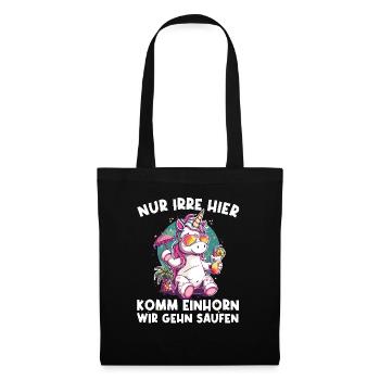 Erfrischendes Cocktail Einhorn Spruch - Stoffbeutel - Schwarz - Vorne