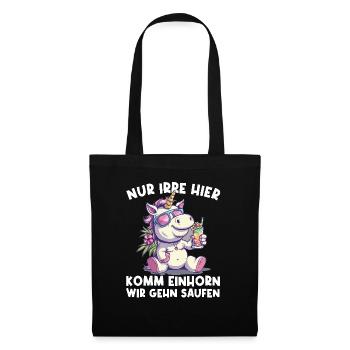 Erfrischendes Cocktail Einhorn Spruch - Stoffbeutel - Schwarz - Vorne