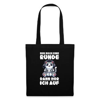 Just one more round, then I'll listen to cats - Tote Bag - black - Front