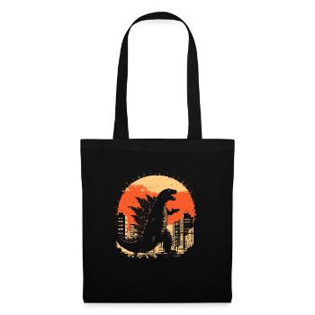 Kaiju Monster Design Coucher de soleil idée cadeau - Sac en tissu - noir - Devant