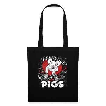 Pig My Heart Belongs To Pigs - Tote Bag - black - Front