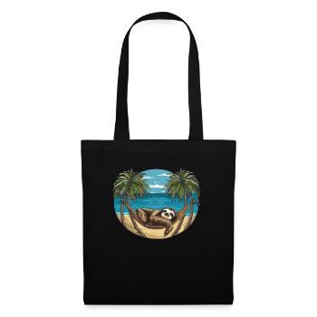 Paresseux Hamac, Plage, Chill - Sac en tissu - noir - Devant