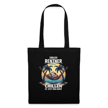 "Finally Pensioner" Chilling Sloth - Tote Bag - black - Front