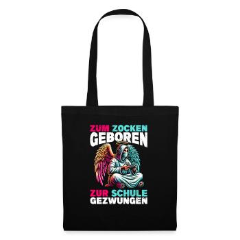 Né pour jouer Forcé d’aller à l’école Angel - Sac en tissu - noir - Devant