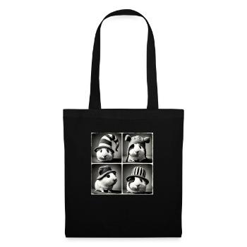 Cochon d’Inde Selfie Drôle Chapeaux Vintage Photo Séance A - Sac en tissu - noir - Devant