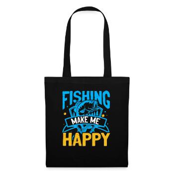 La pêche me rend heureux - Sac en tissu - noir - Devant